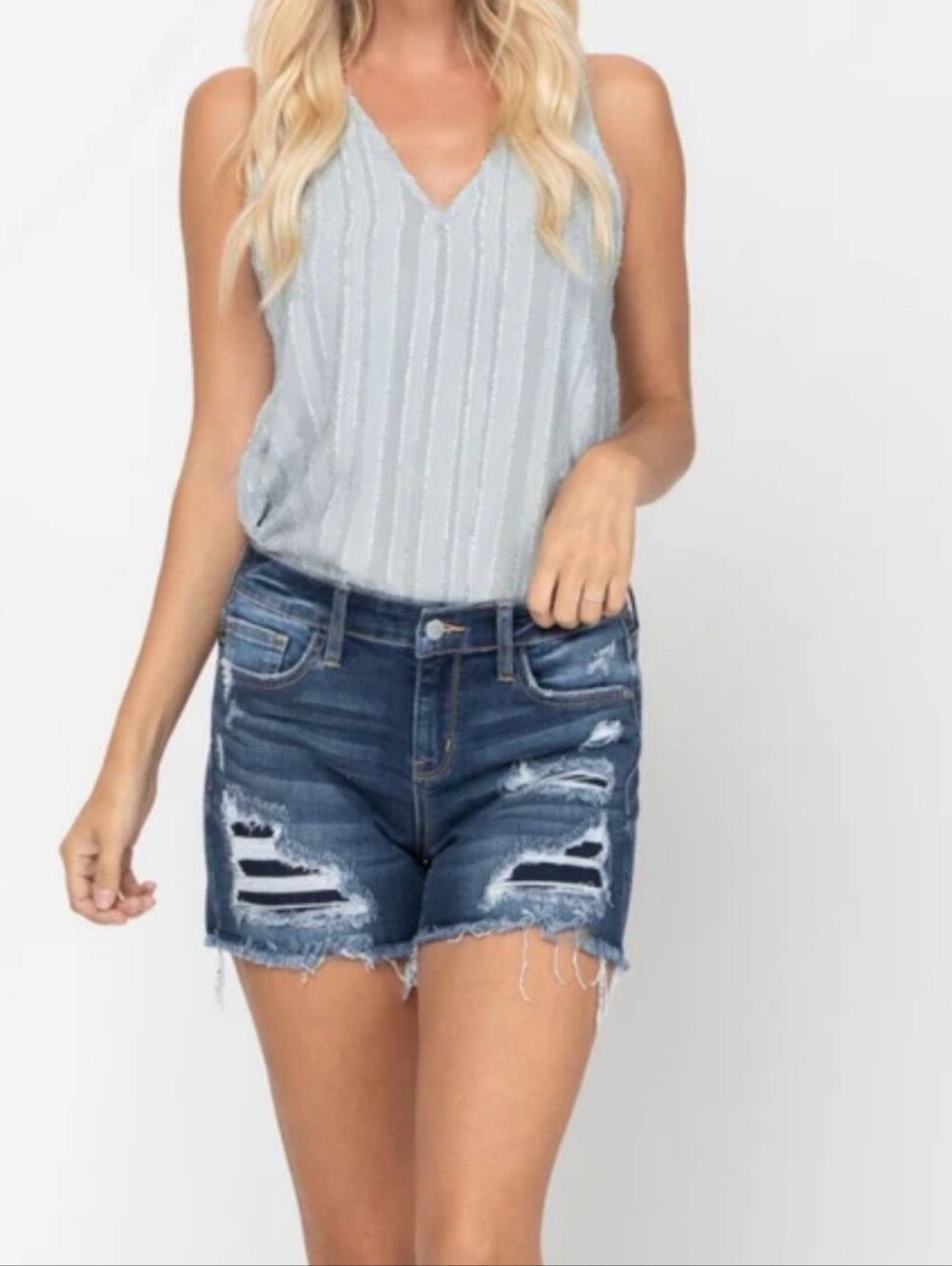 Judy Blue Distressed Denim Women’s Shorts - Blue